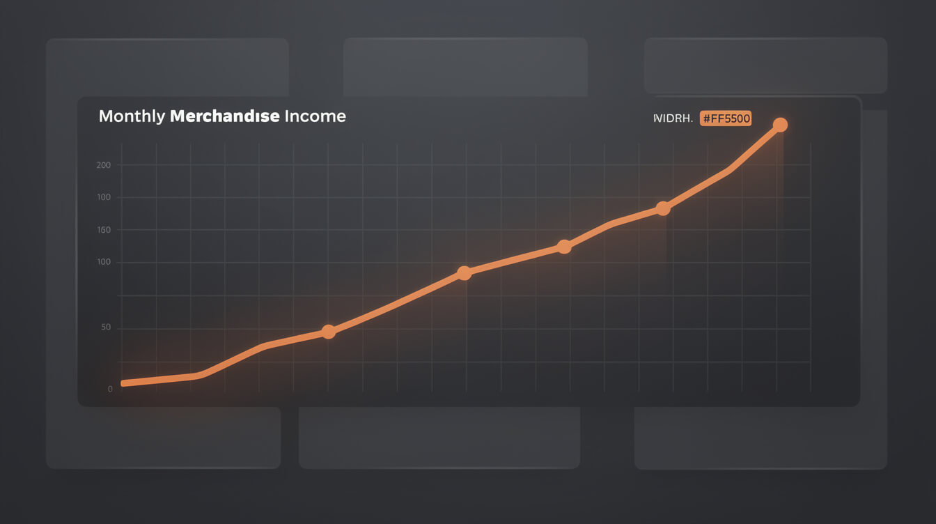 merch revenue dashboard for print on demand business