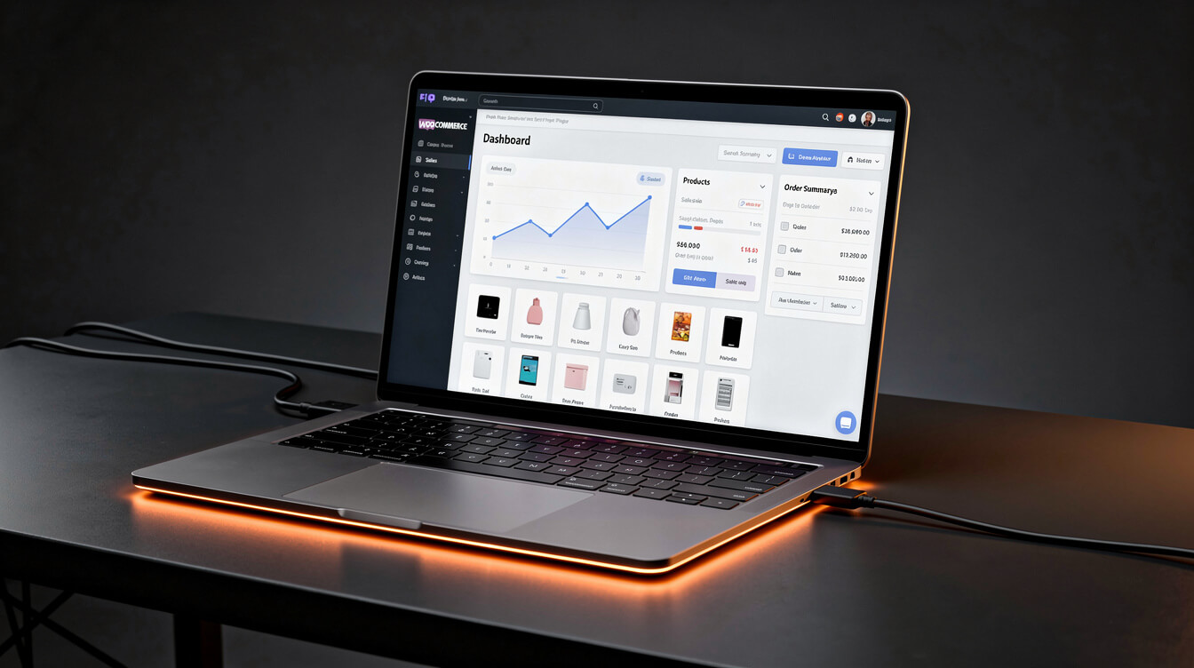lulu print on demand WooCommerce integration laptop screen dark