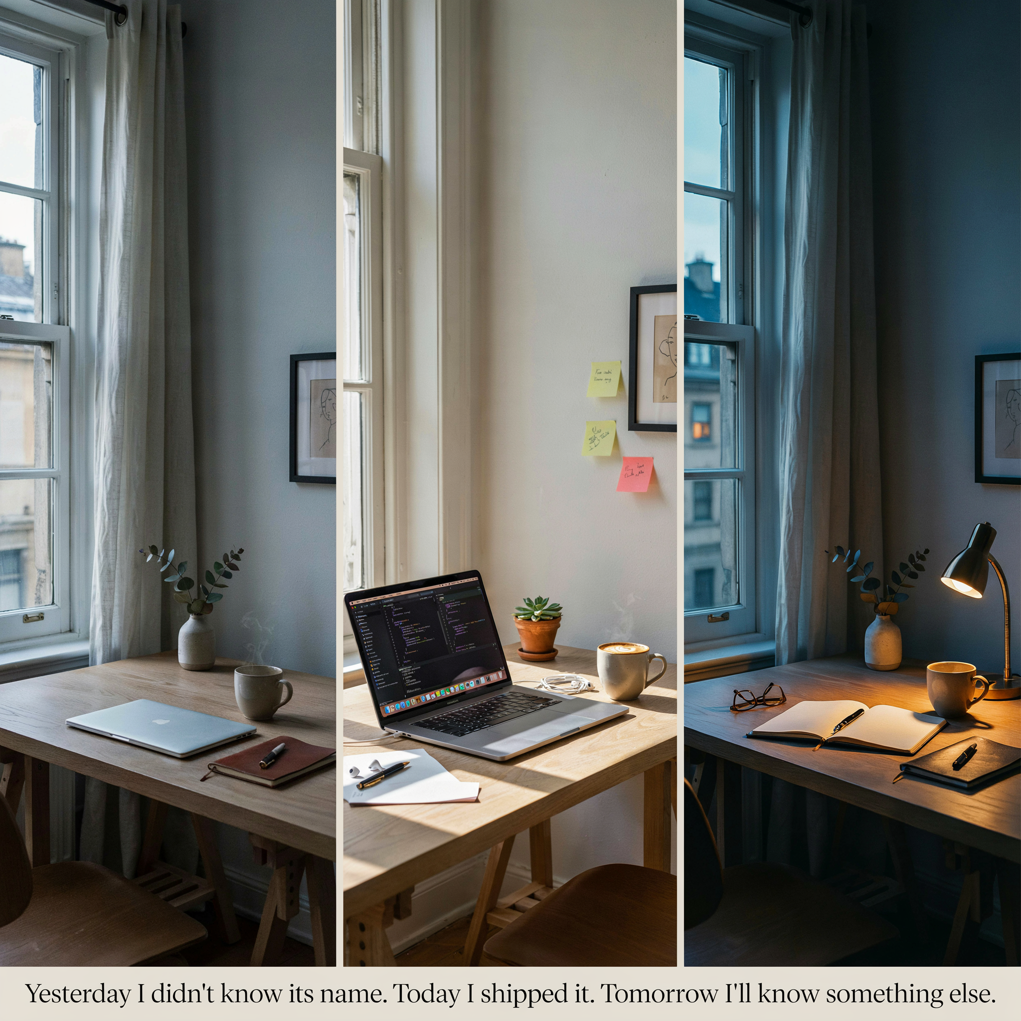 Three times of day workspace
