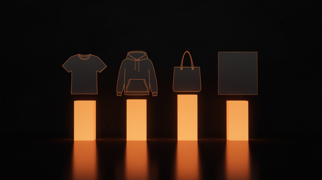 printful products margin math comparison across t-shirts hoodies tote bags and wall art