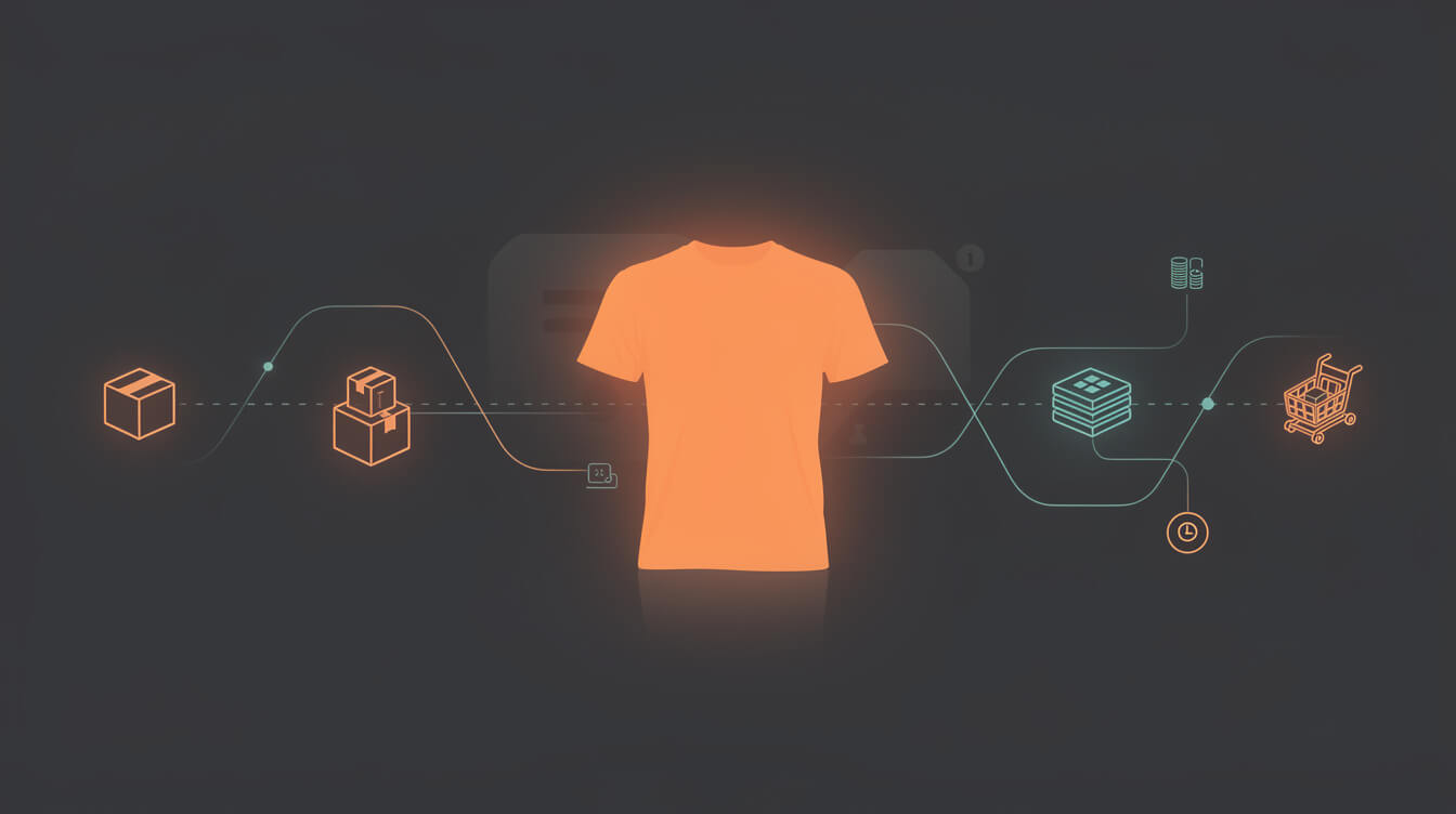 t-shirt dropshipping print on demand model visualization