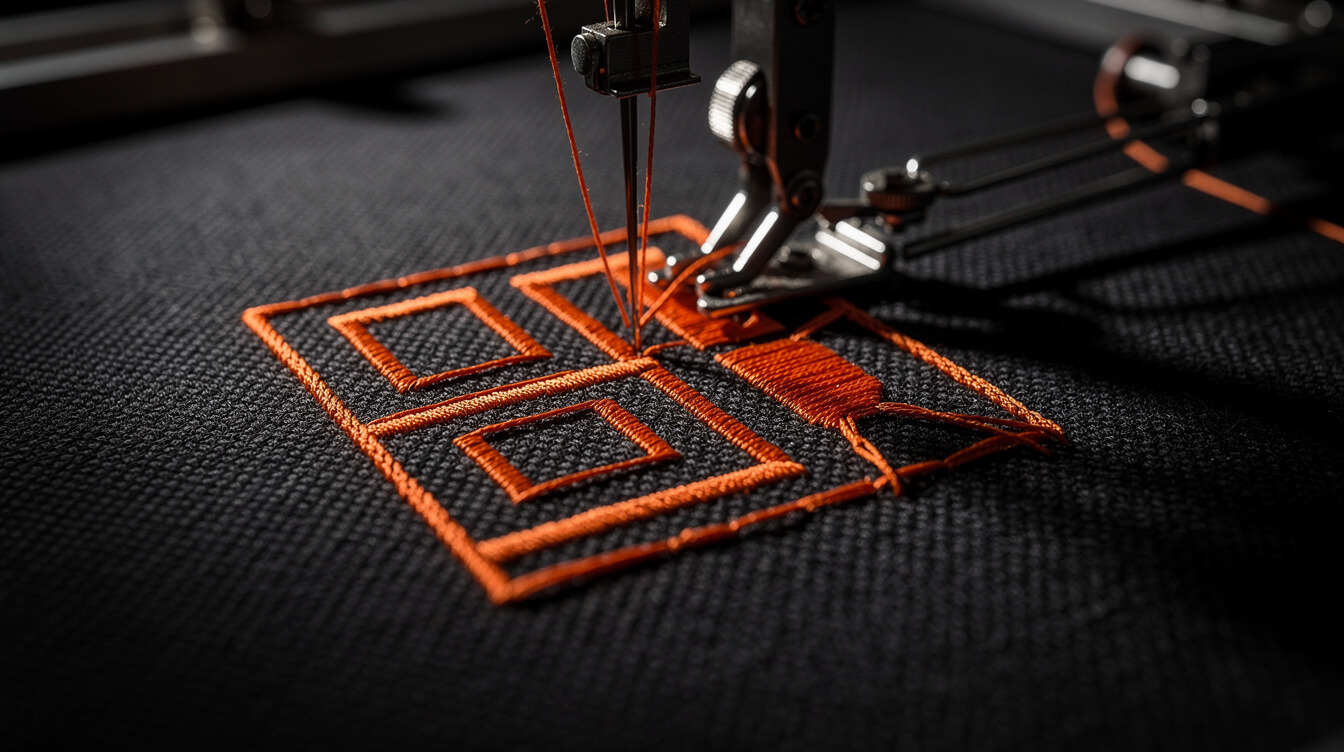 Embroidery machine producing a single custom patch - POD fulfillment reality