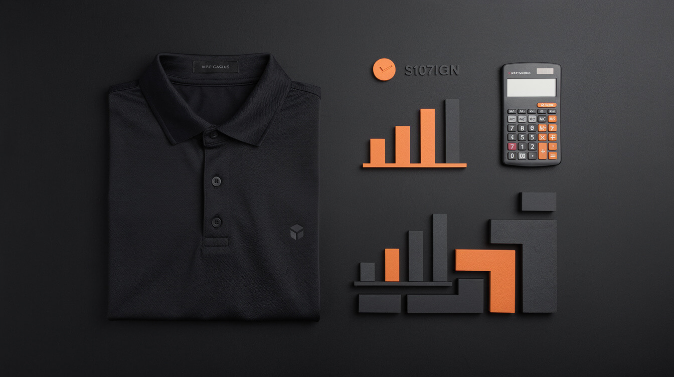 unit cost math for print on demand golf polo shirts