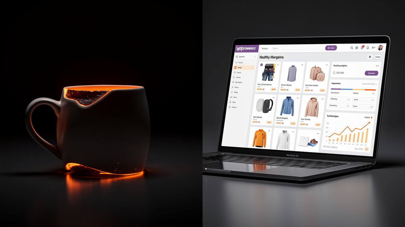 Shopify 1% fee impact on custom mug printing margin vs WooCommerce