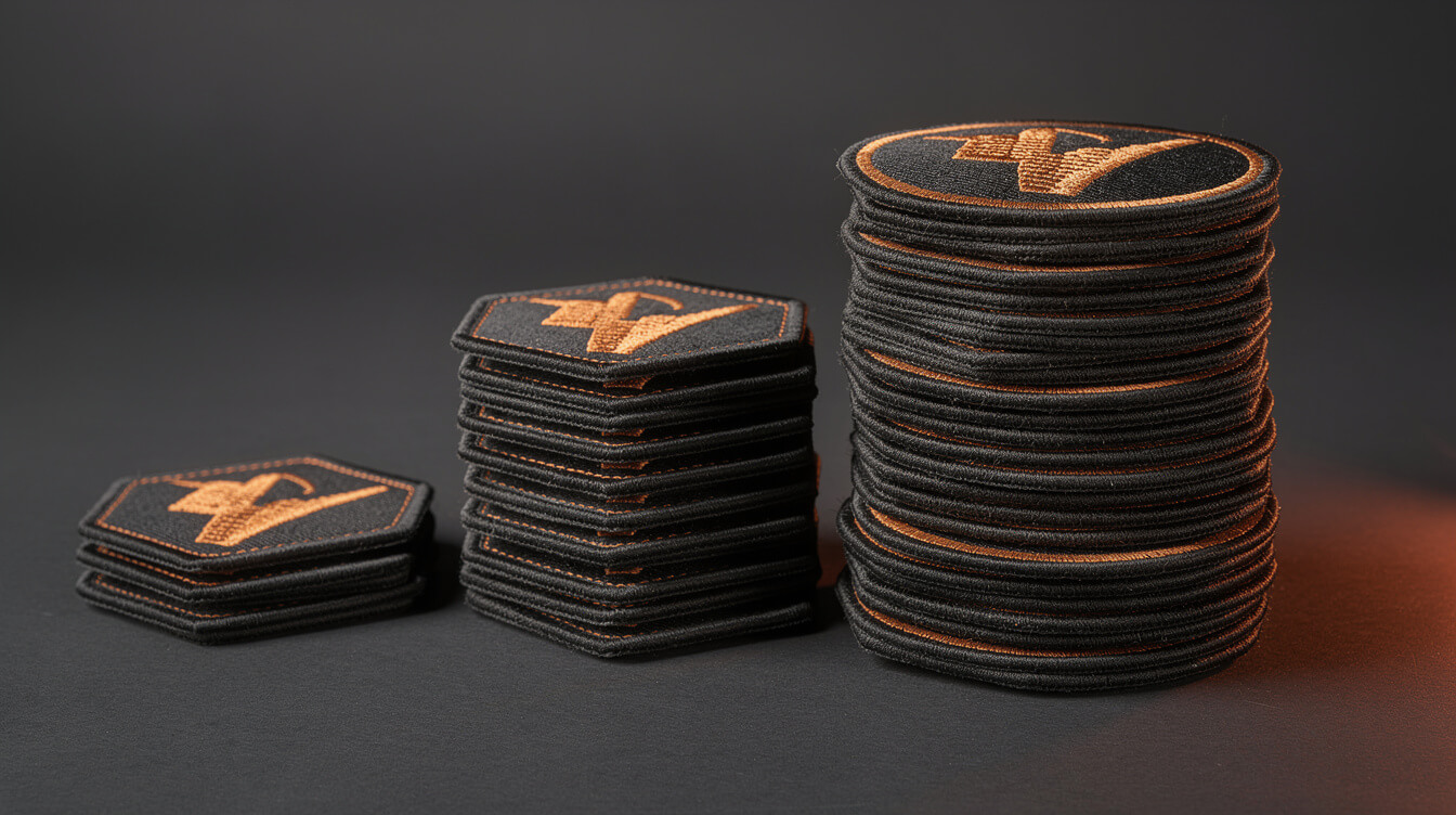 custom patches no minimum unit cost math at 1 10 50 units