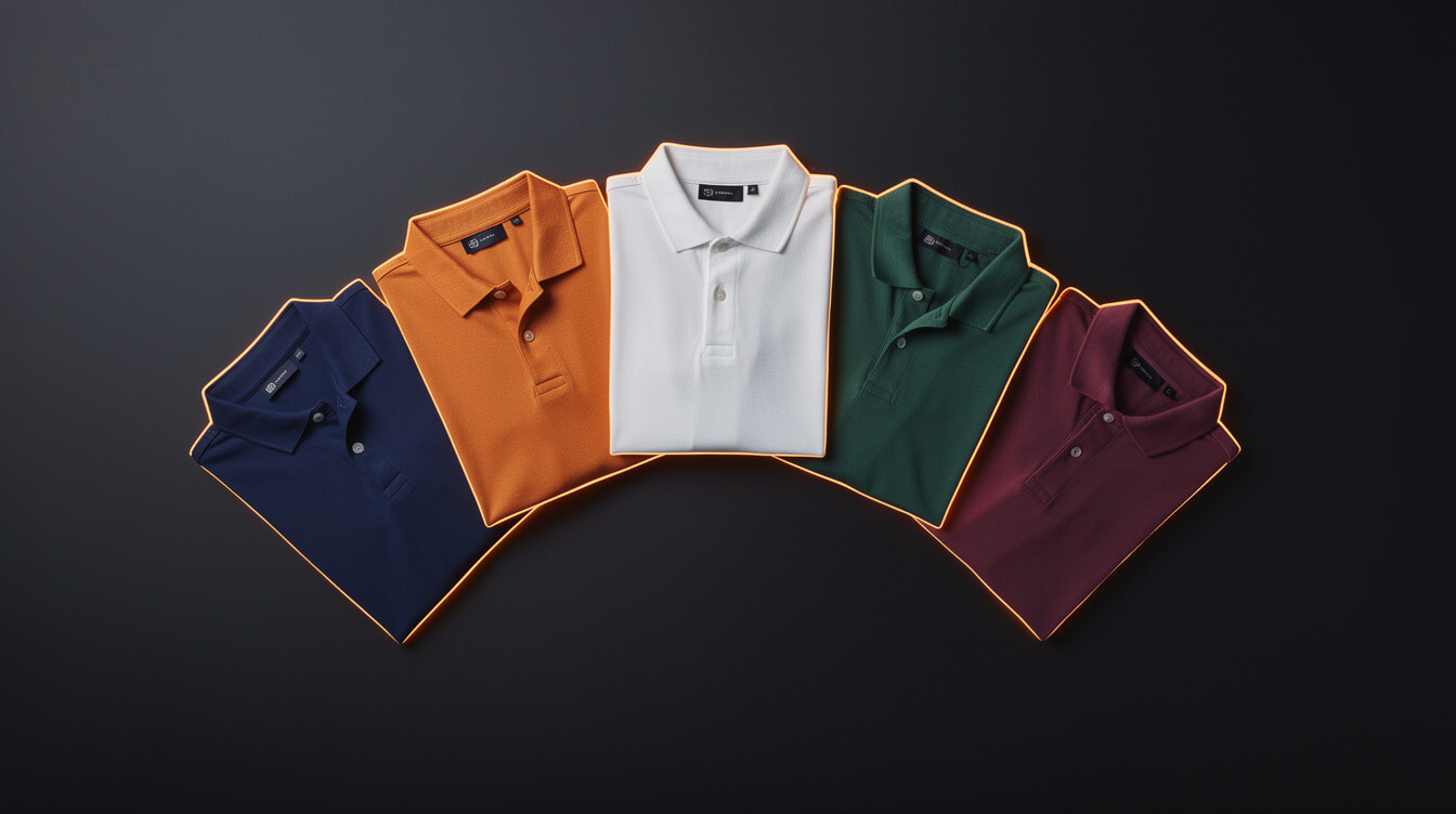 custom polo shirt product line display for POD store