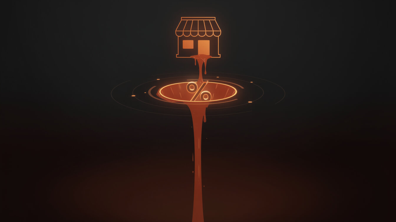 Shopify 1% platform fee impact on high-AOV POD products like custom quarter zip