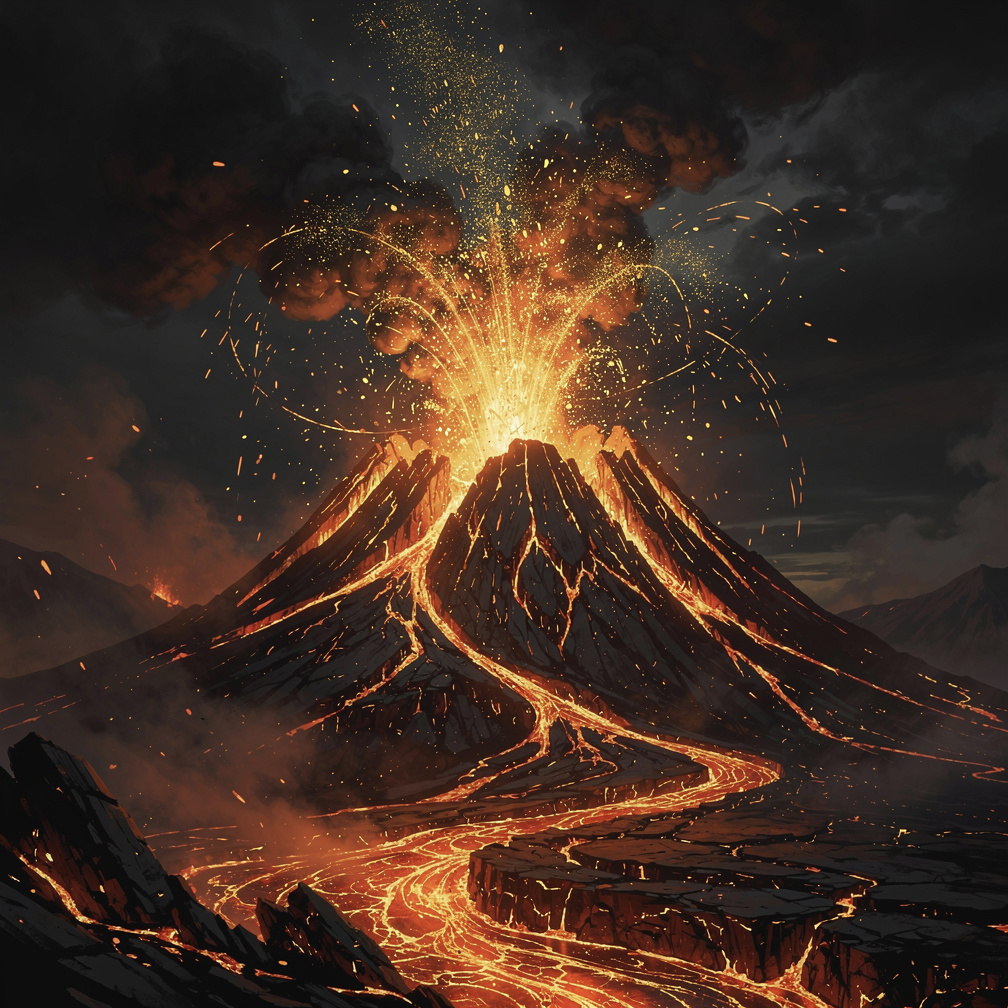 MEGA Forge — erupting volcano
