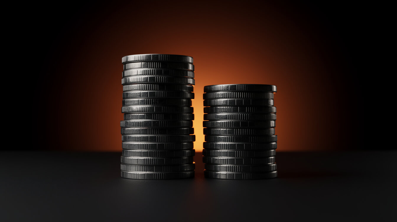 custom patches Shopify fee math coin comparison dark studio visualization