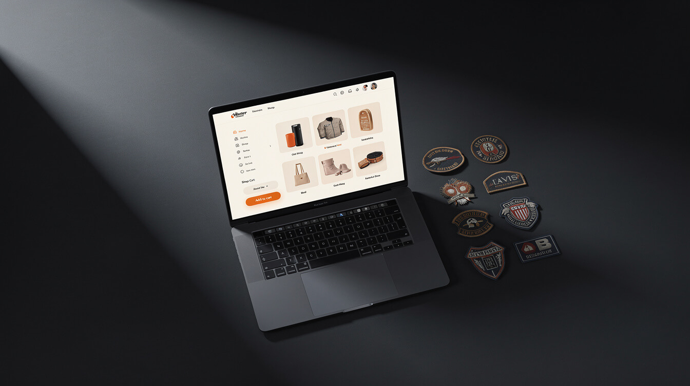 custom patches WooCommerce store product setup dark ecommerce interface