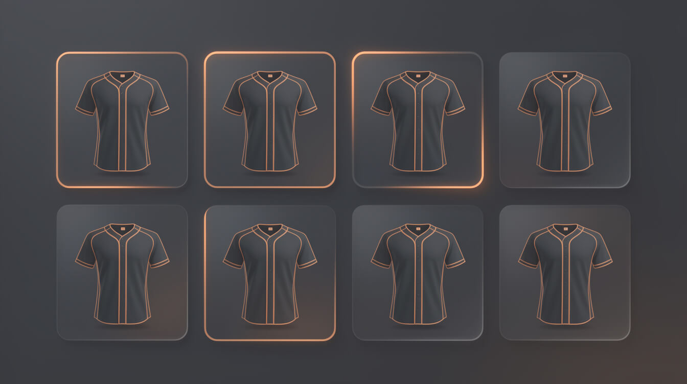 Printful POD catalog showing custom baseball jersey options with sublimation print capability