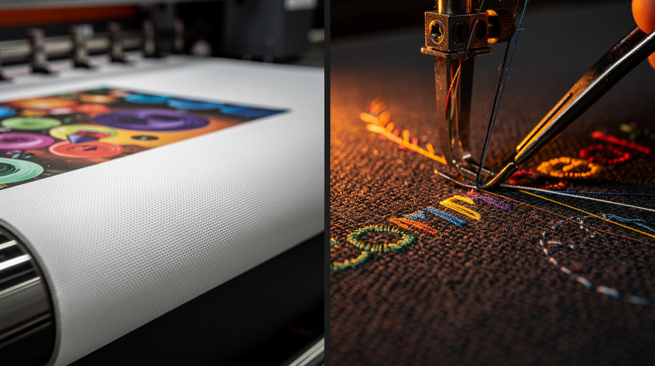 custom backpack all-over print vs embroidery methods