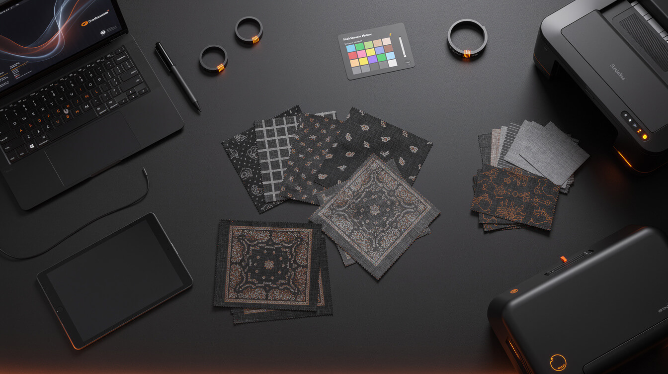 print-on-demand product sourcing workspace for custom bandana