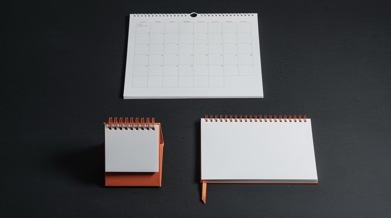 POD calendar formats wall desk spiral
