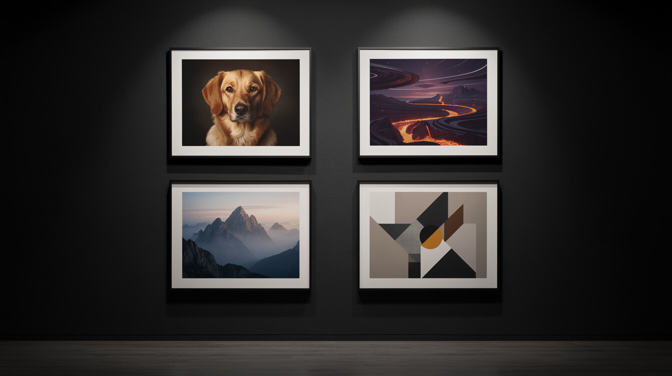 canvas print niche verticals pet portraits AI wall art local landmarks