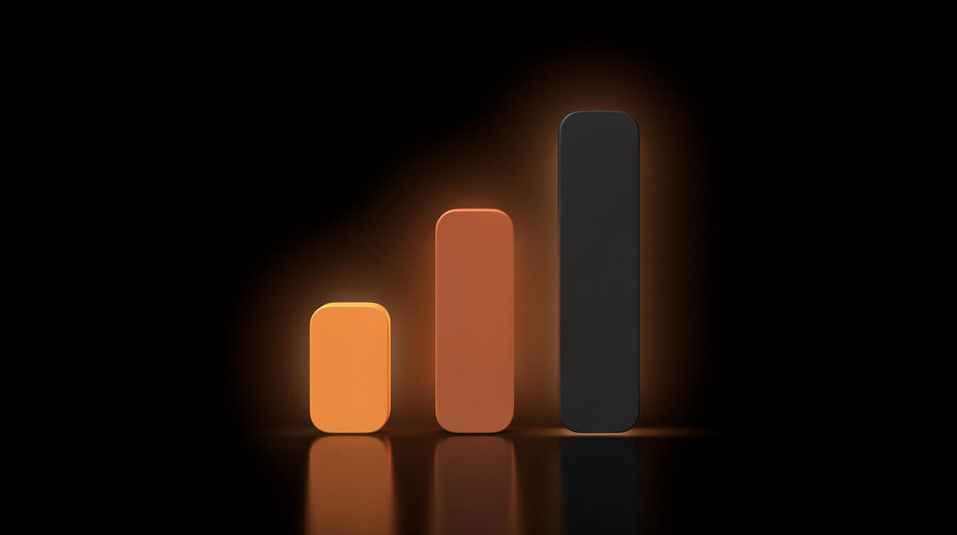 custom keychain unit cost comparison visualization with orange bars on dark background