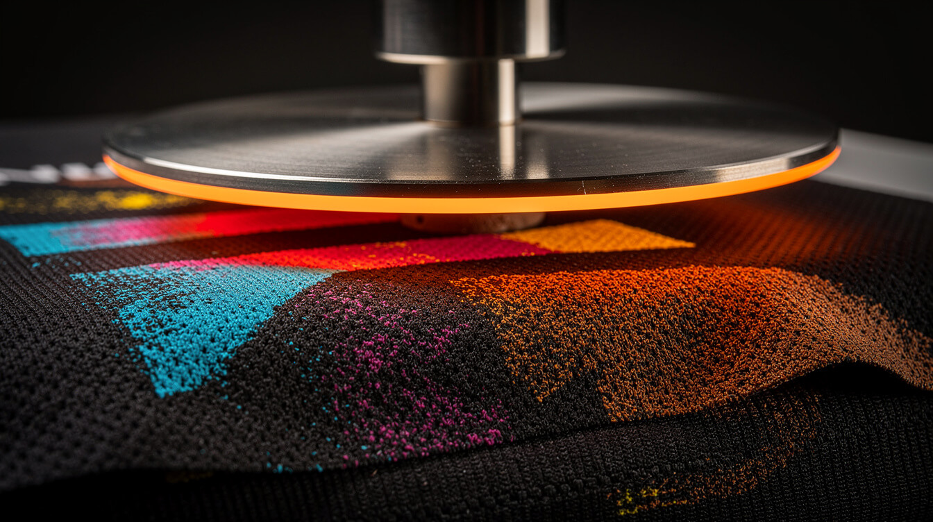 sublimation printing process on custom sportswear polyester fabric