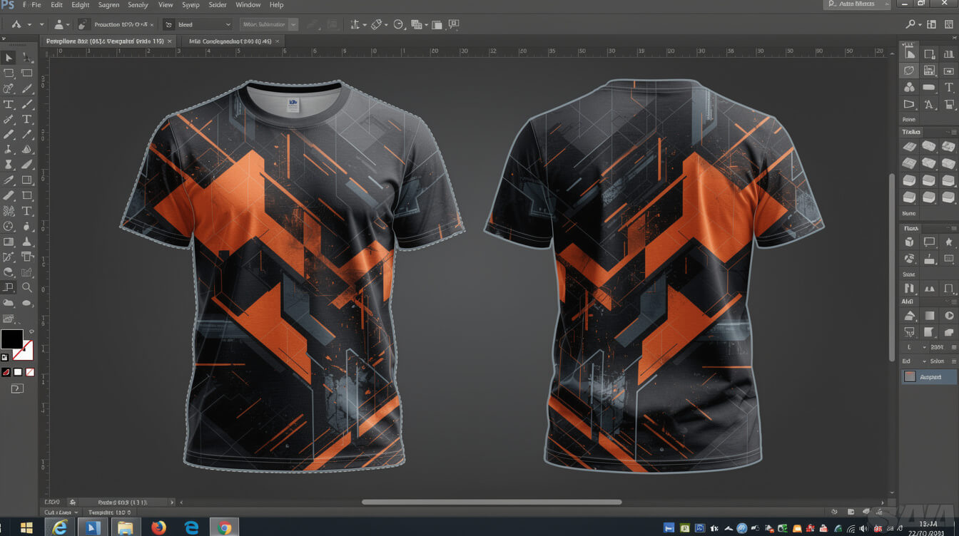 sublimation printing AOP file setup template design