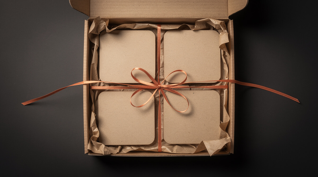 custom coaster 4-pack bundle gift box AOV strategy