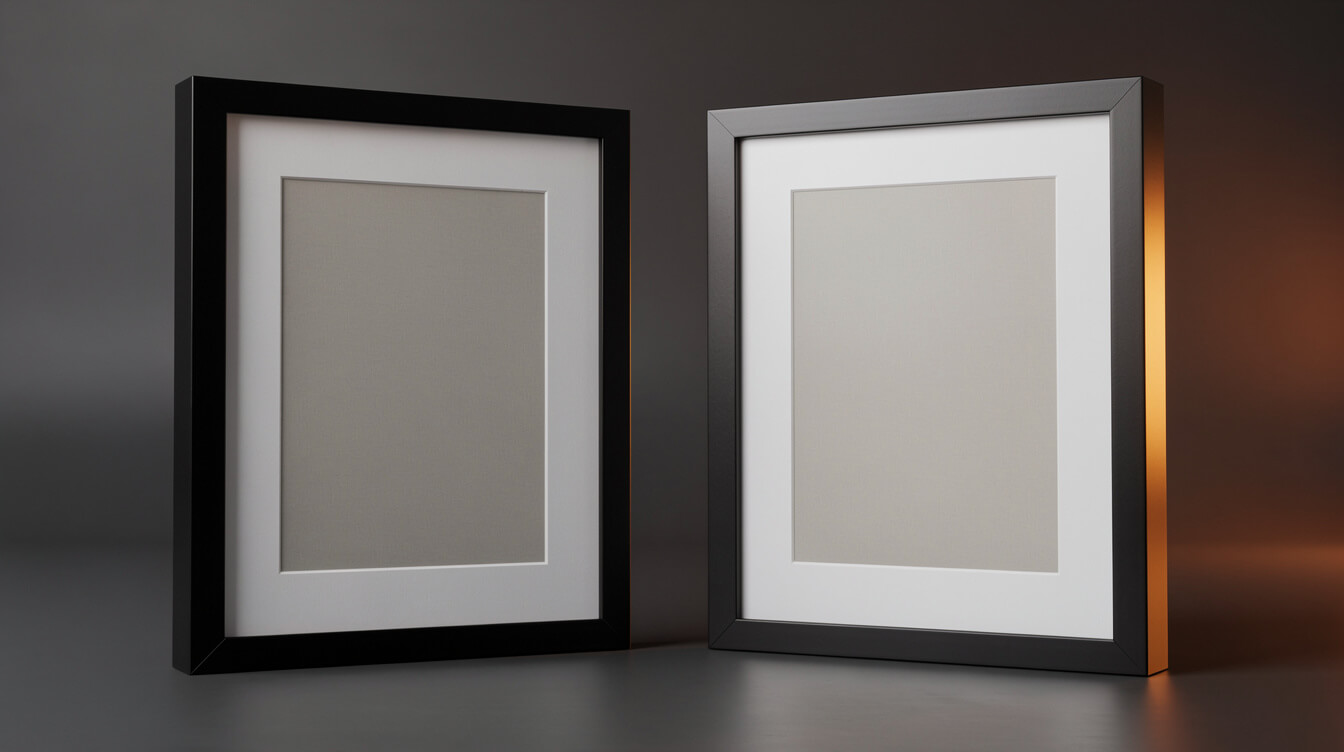 custom framed print product ready for retail on dark background