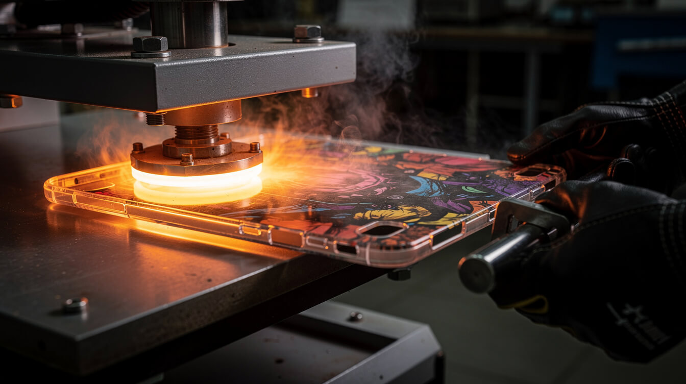 custom laptop case sublimation printing process on polycarbonate
