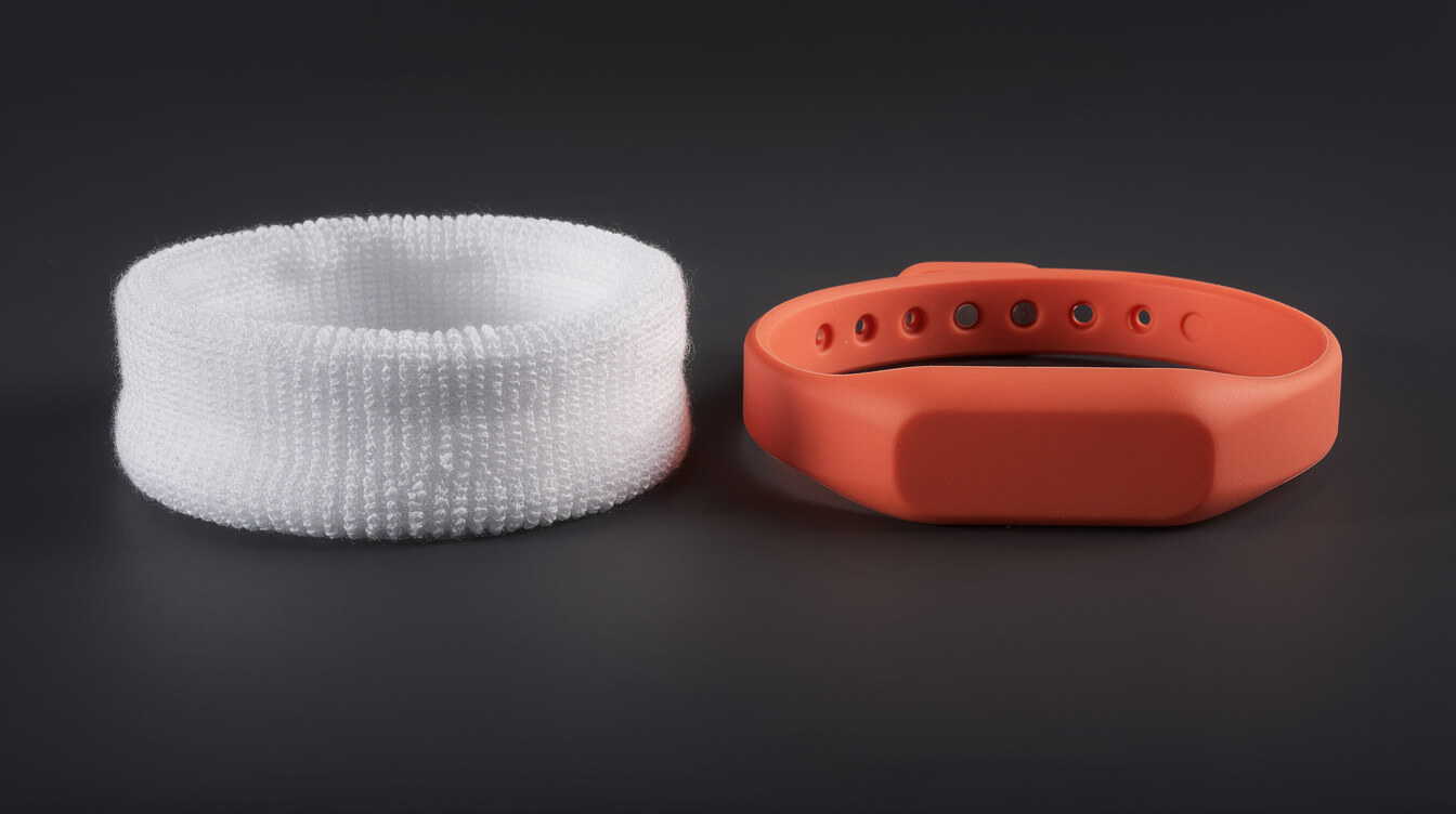 custom sweat wristband versus silicone wristband product comparison