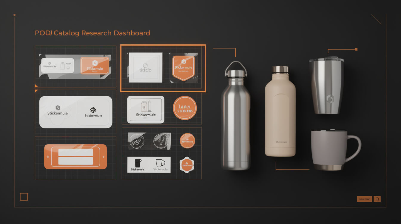custom water bottle label dropship POD catalog options