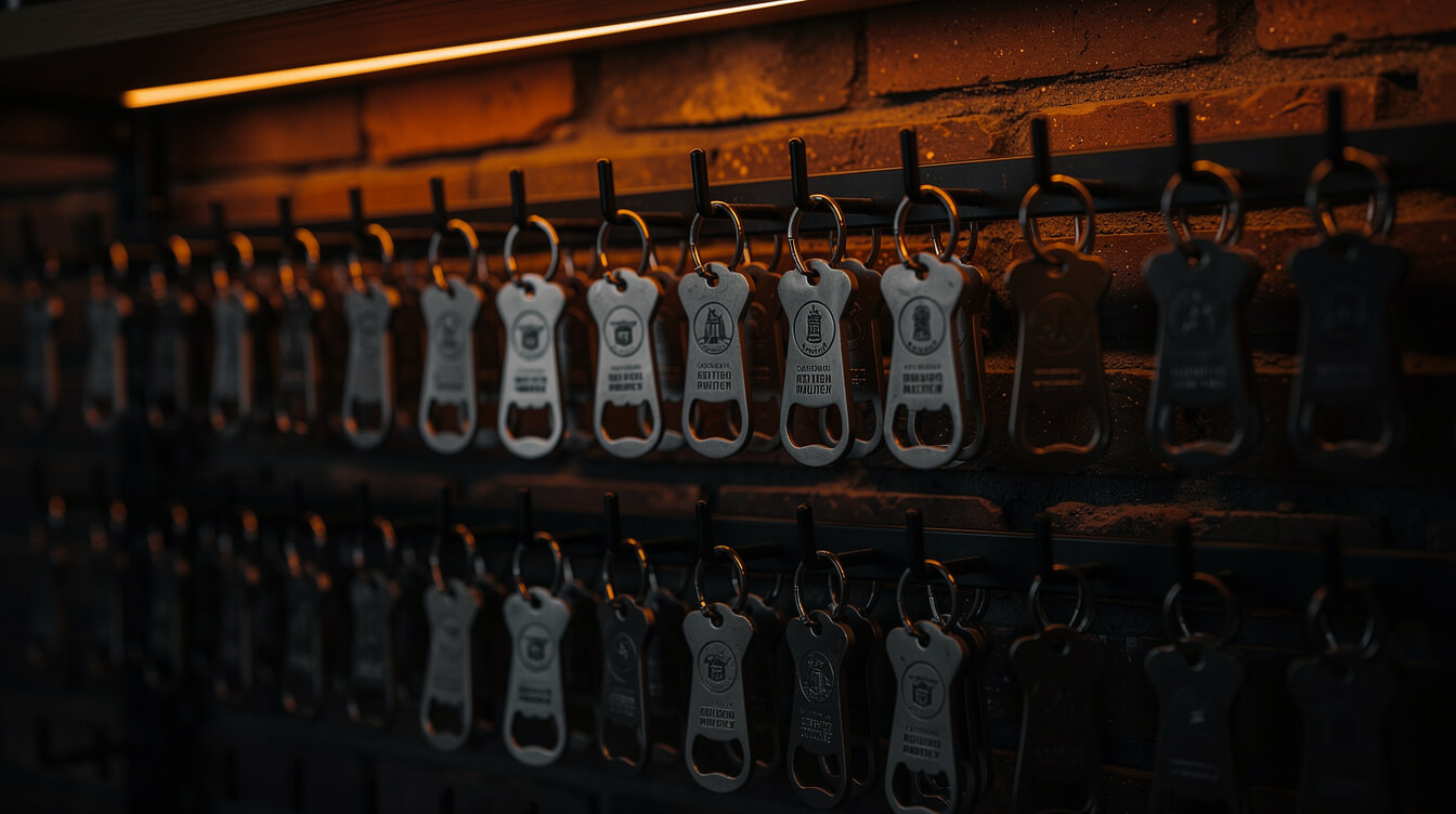 custom bottle opener merchandise display
