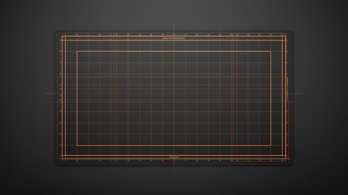 design file specifications and layout grid for custom desk mat printing