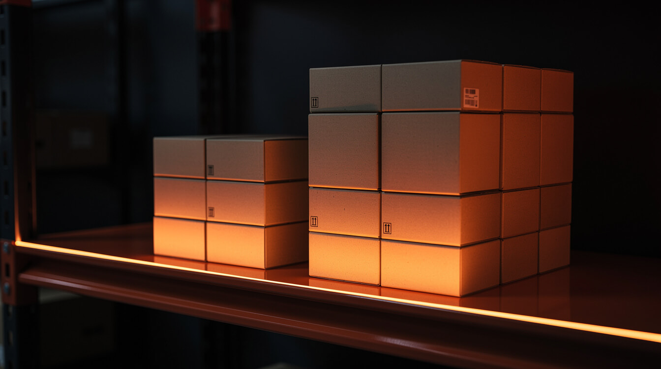 two stacks of shipping boxes showing platform fee comparison