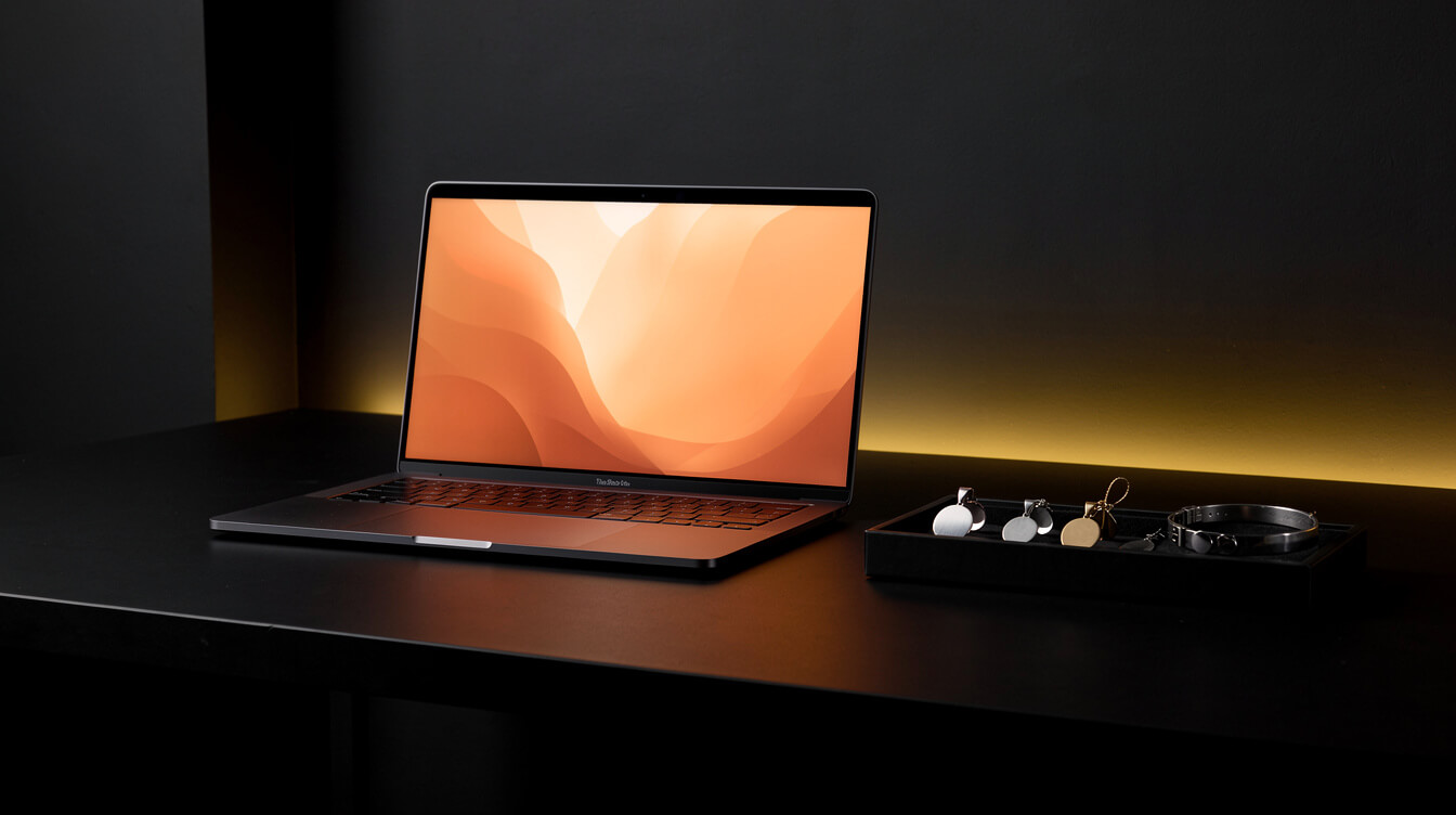 Minimal POD workspace with custom jewelry pendants and bracelets