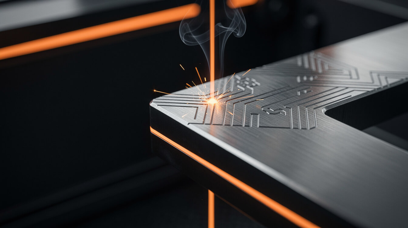 Fiber laser engraving a blank stainless steel bar pendant